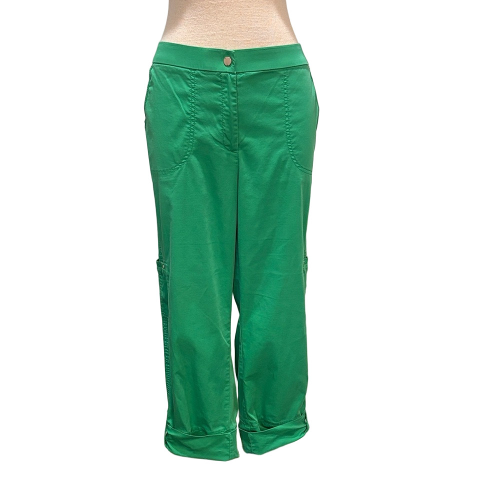 Chico’s sz XL (3) Kelly green elastic waist crop pants